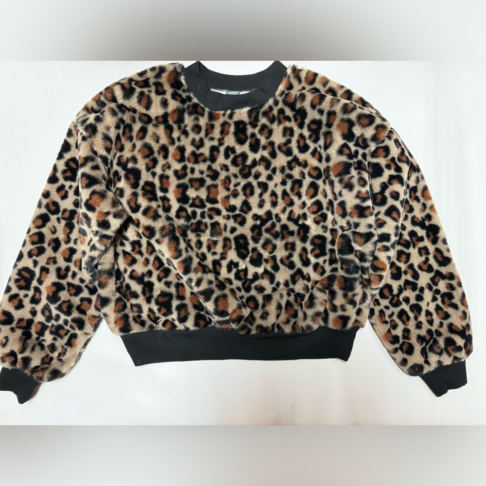 Wild Fable Animal Print Sweater with Black Trim